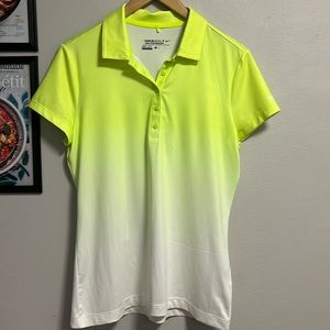 Nike- Women's Golf Polo (Neon Yellow/White Ombre)